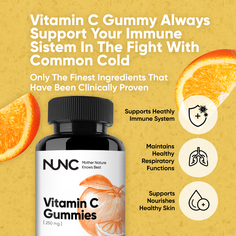 NUNC - Vitamin C Gummies (250 MG) - 2 Bottles.
